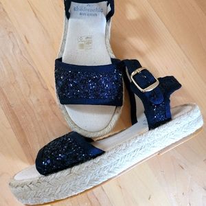 Jcrew CrewCuts Kids Navy Glitter Espedrilles size 12 / 29